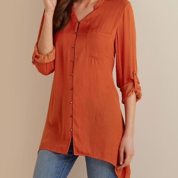 Soft Surroundings Tops - Soft Surroundings Chateau Burgundy Shirt Size L